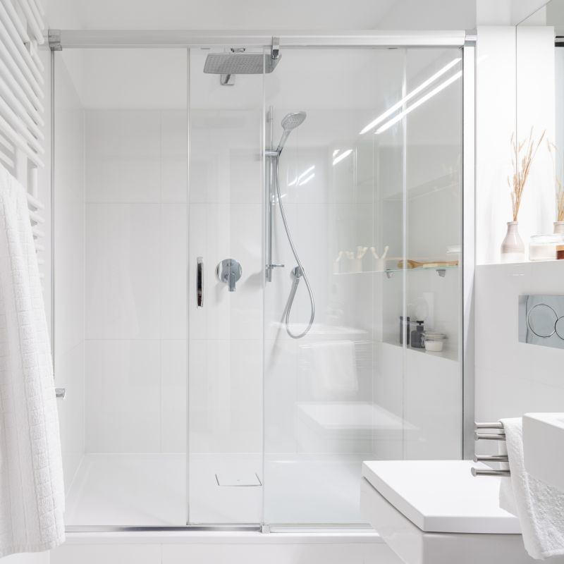 Elegant Shower with Built-in Seating